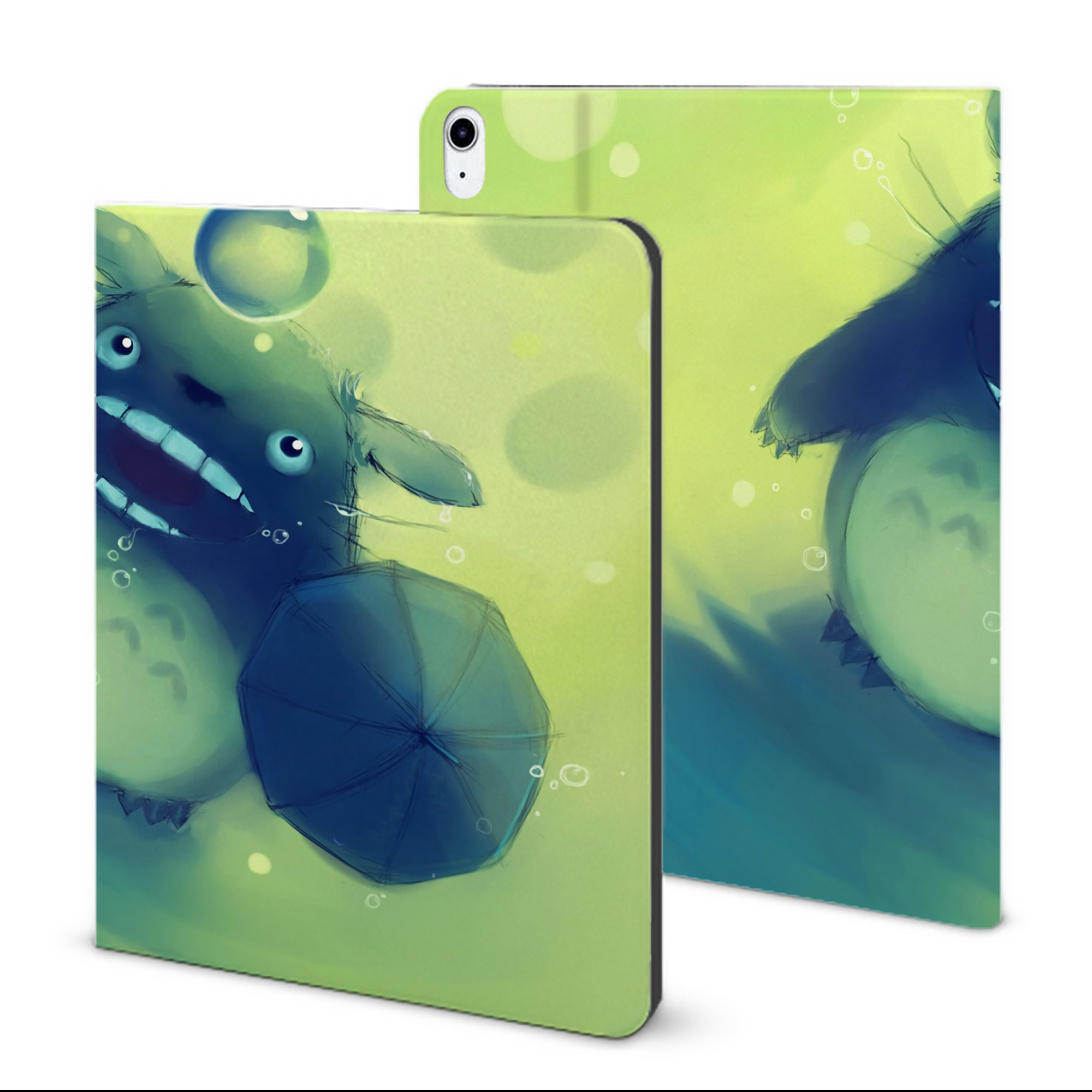 （画像用） となりのトトロ 草壁メイ 草壁サツキ My Neighbor Totoro Satsuki Kusakabe Mei Kusakabe IPad ケース ブック型 PUレザー TPU 耐衝撃 軽量 薄型 ペン収納なし 全面保護 IPad 各モデル対応